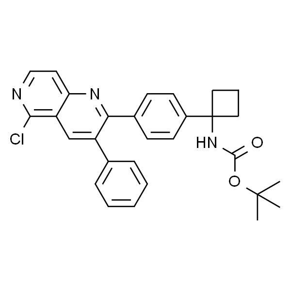 Carbamic acid, N-[1-[4-(5-chloro-3-phenyl-1,6-naphthyridin-2-yl)phenyl]cyclobutyl]-, 1,1-dimethylethyl ester