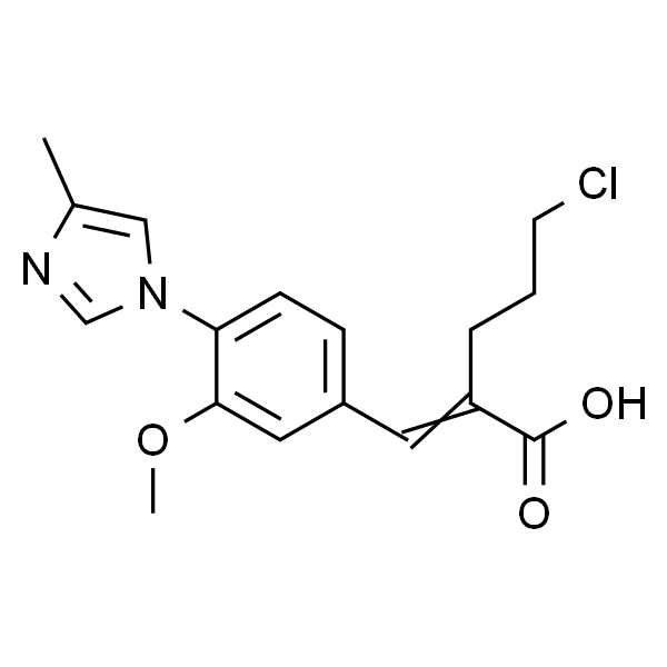 (E)-5-chloro-2-(3-methoxy-4-(4-methyl-1H-imidazol-1-yl)benzylidene)pentanoic acid