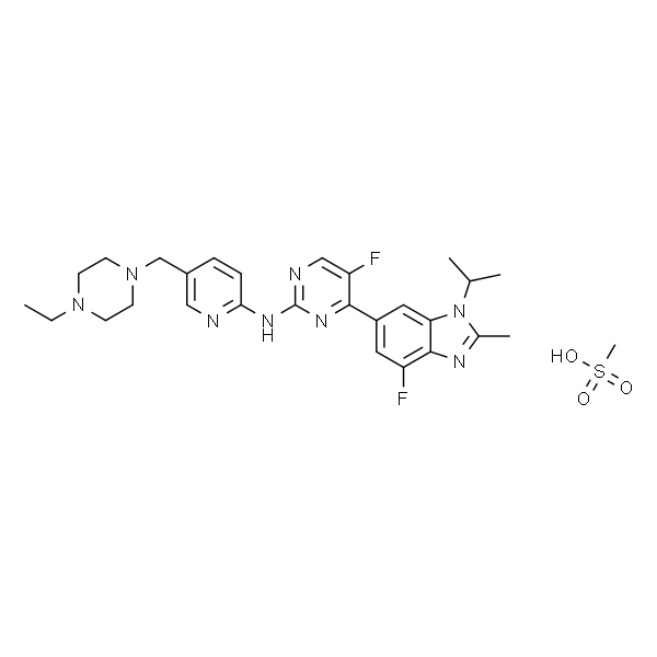 N-[5-[(4-Ethyl-1-piperazinyl)methyl]-2-pyridinyl]-5-fluoro-4-[4-fluoro-2-methyl-1-(1-methylethyl)-1H-benzimidazol-6-yl]-2-pyrimidinamine Methanesulfonate