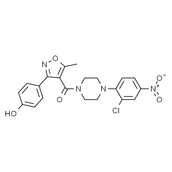 (4-(2-chloro-4-nitrophenyl)piperazin-1-yl)(3-(4-hydroxyphenyl)-5-methylisoxazol-4-yl)methanone