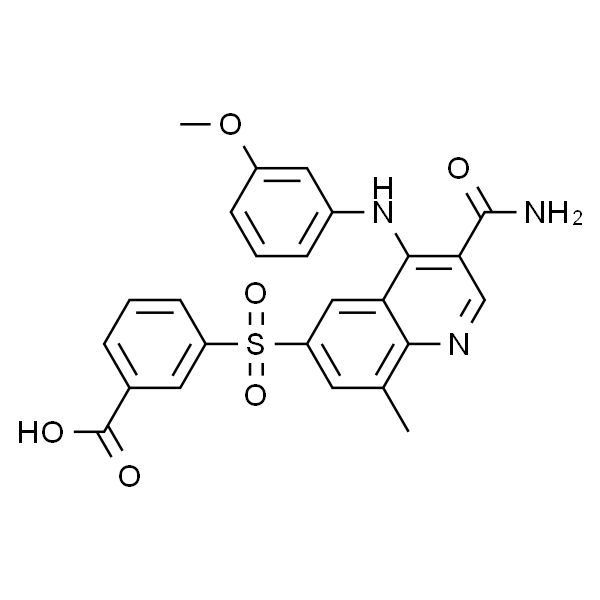 3-(3-carbaMoyl-4-(3-MethoxyphenylaMino)-8-Methylquinolin-6-ylsulfonyl)benzoic acid