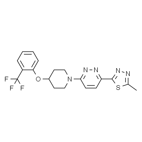 2-Methyl-5-(6-(4-(2-(trifluoromethyl)phenoxy)piperidin-1-yl)pyridazin-3-yl)-1,3,4-thiadiazole