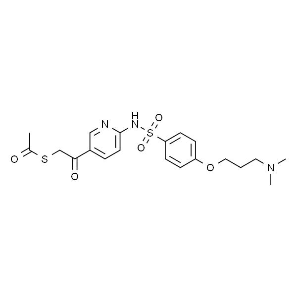 S-(2-(6-(4-(3-(Dimethylamino)propoxy)phenylsulfonamido)pyridin-3-yl)-2-oxoethyl) ethanethioate