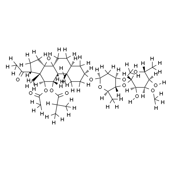 3-O-β-Allopyranosyl-(1→4)-β-oleandropyranosyl-11-O-isobutyryl-12-O-acetyl tenacigenin B