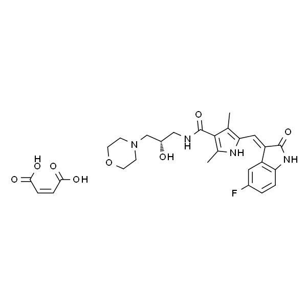 5-[(Z)-(5-Fluoro-1,2-dihydro-2-oxo-3H-indol-3-ylidene)methyl]-N-[(2S)-2-hydroxy-3-(4-morpholinyl)propyl]-2,4-dimethyl-1H-pyrrole-3-carboxamide (2Z)-2-butenedioate