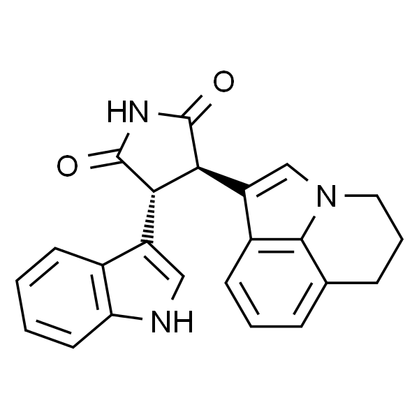 2,5-Pyrrolidinedione, 3-(5,6-dihydro-4H-pyrrolo[3,2,1-ij]quinolin-1-yl)-4-(1H-indol-3-yl)-, (3R,4R)-rel-